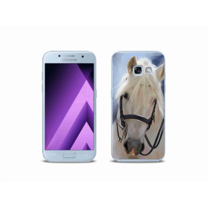 Gelový kryt mmCase na mobil Samsung Galaxy A3 (2017) - bílý kůň