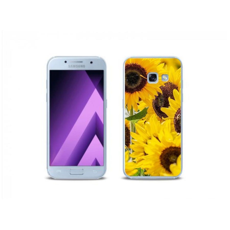 Gelový kryt mmCase na mobil Samsung Galaxy A3 (2017) - slunečnice