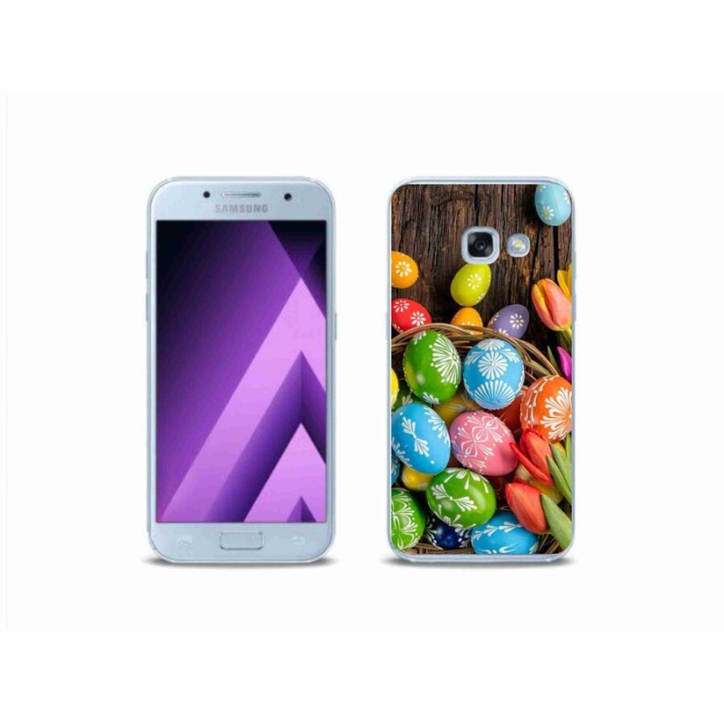 Gelový kryt mmCase na mobil Samsung Galaxy A3 (2017) - velikonoční vajíčka