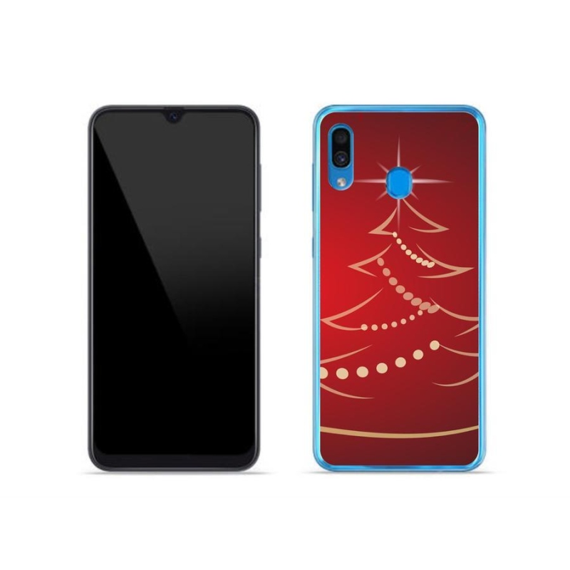 Gelový kryt mmCase na mobil Samsung Galaxy A30 - kreslený vánoční stromek