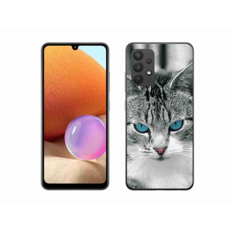 Gelový kryt mmCase na mobil Samsung Galaxy A32 4G - kočičí pohled 1