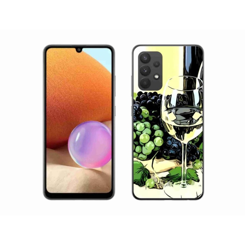 Gelový kryt mmCase na mobil Samsung Galaxy A32 4G - sklenka vína