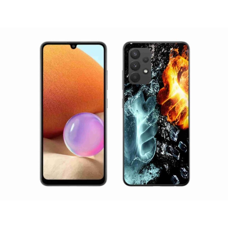 Gelový kryt mmCase na mobil Samsung Galaxy A32 4G - voda a oheň
