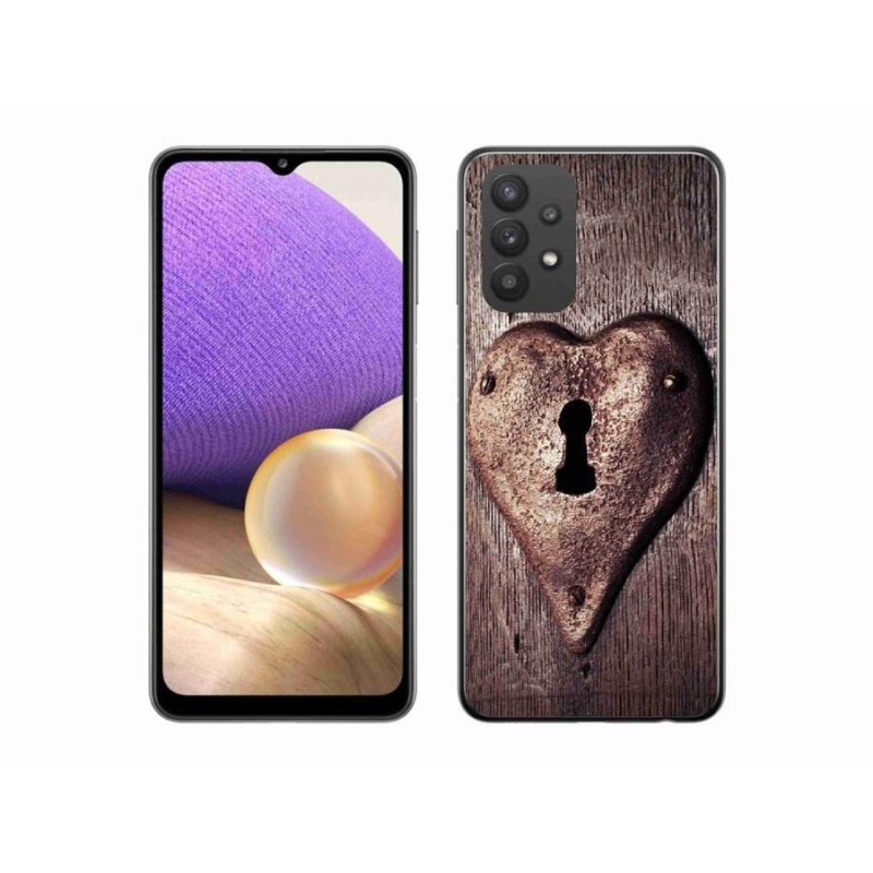 Gelový kryt mmCase na mobil Samsung Galaxy A32 5G - zámek ve tvaru srdce