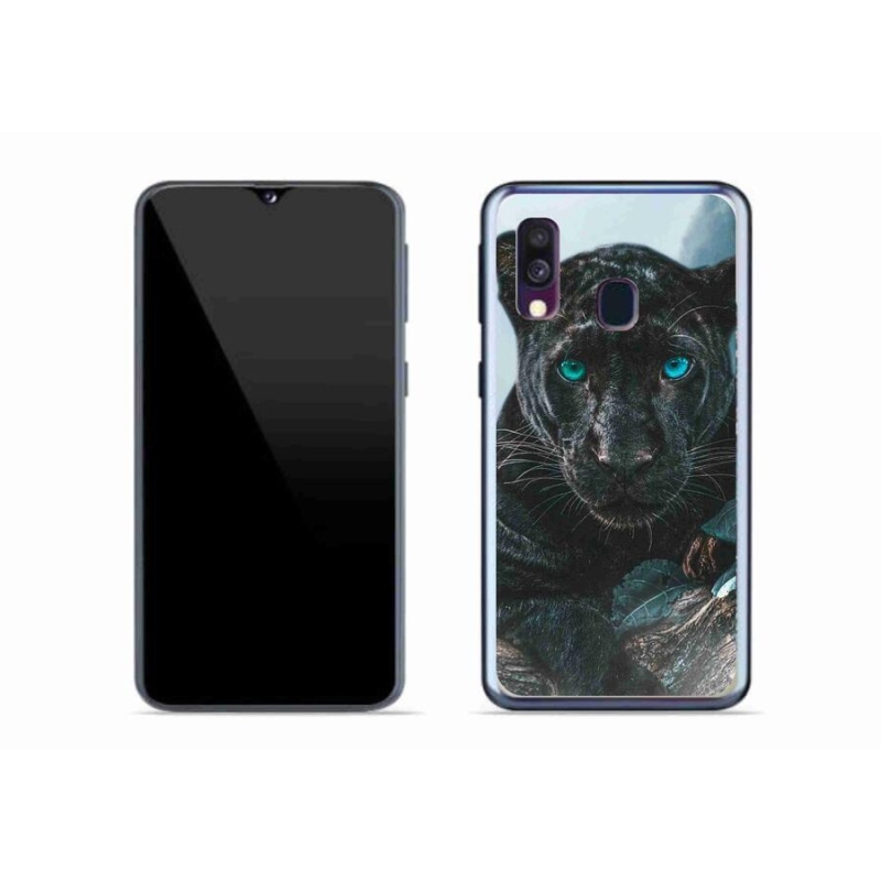 Gelový kryt mmCase na mobil Samsung Galaxy A40 - černý panter