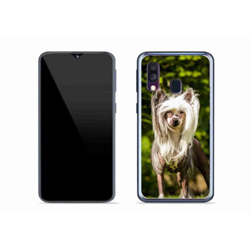 Gelový kryt mmCase na mobil Samsung Galaxy A40 - čínský chocholatý pes