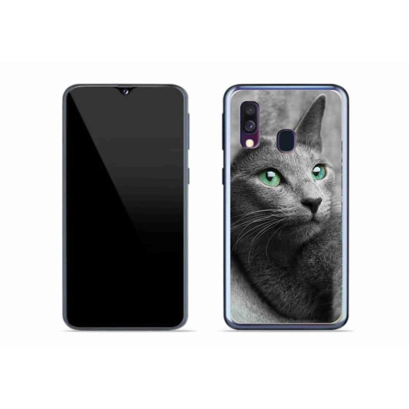 Gelový kryt mmCase na mobil Samsung Galaxy A40 - kočka 2