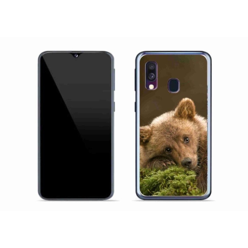 Gelový kryt mmCase na mobil Samsung Galaxy A40 - medvěd