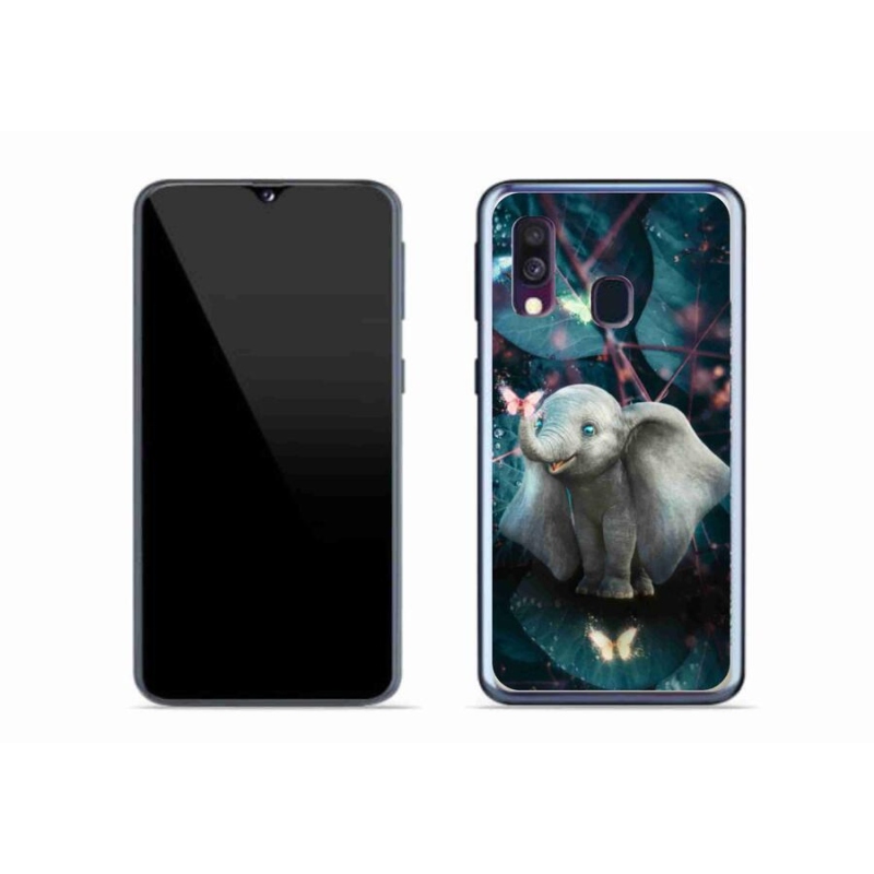 Gelový kryt mmCase na mobil Samsung Galaxy A40 - roztomilý slon