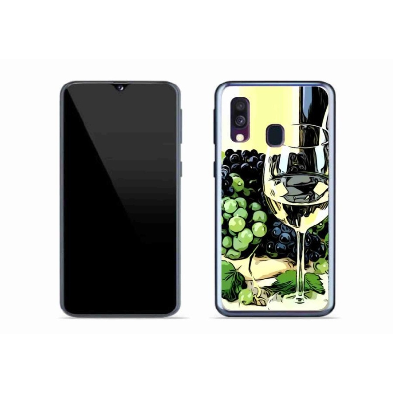 Gelový kryt mmCase na mobil Samsung Galaxy A40 - sklenka vína