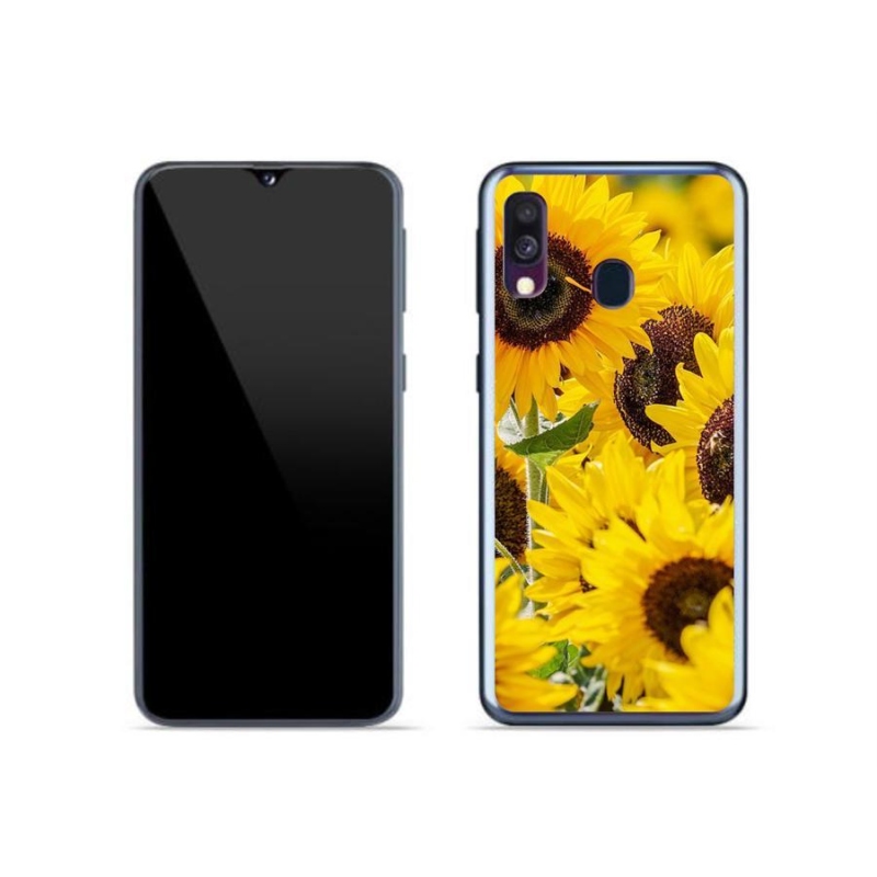 Gelový kryt mmCase na mobil Samsung Galaxy A40 - slunečnice
