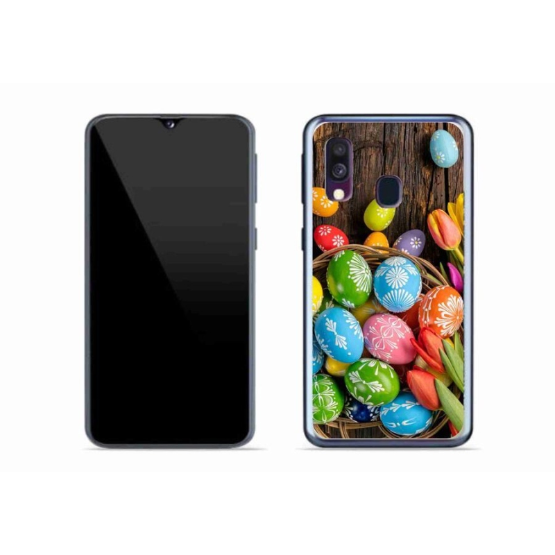 Gelový kryt mmCase na mobil Samsung Galaxy A40 - velikonoční vajíčka