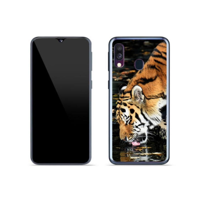Gelový kryt mmCase na mobil Samsung Galaxy A40 - žíznivý tygr