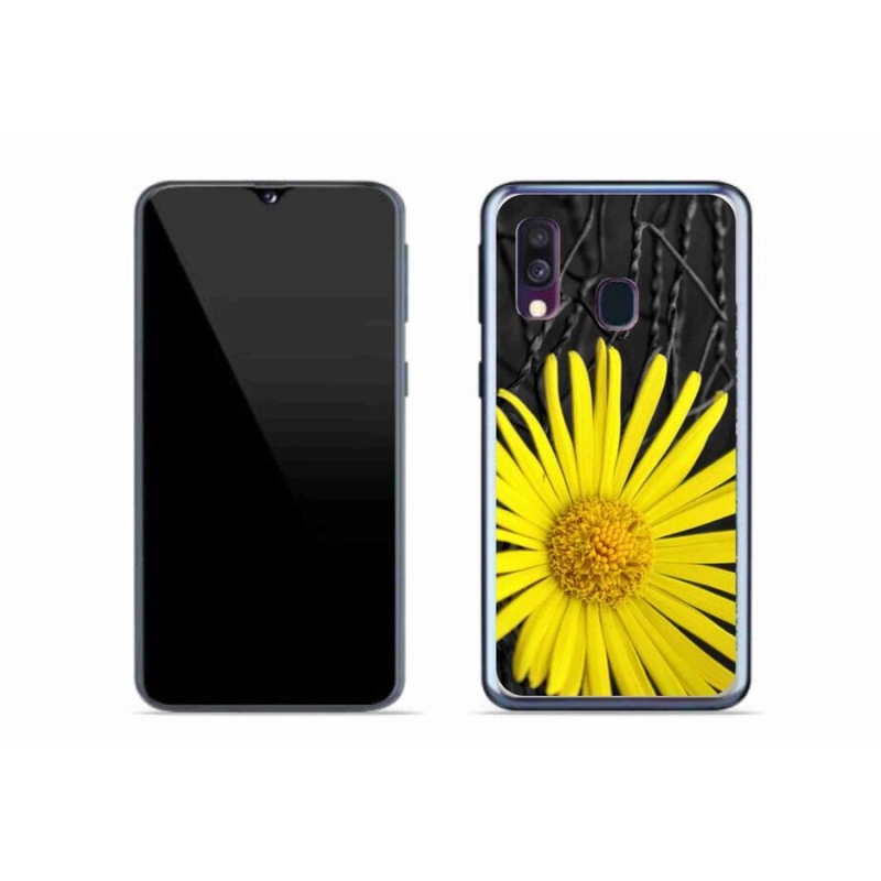 Gelový kryt mmCase na mobil Samsung Galaxy A40 - žlutá květina