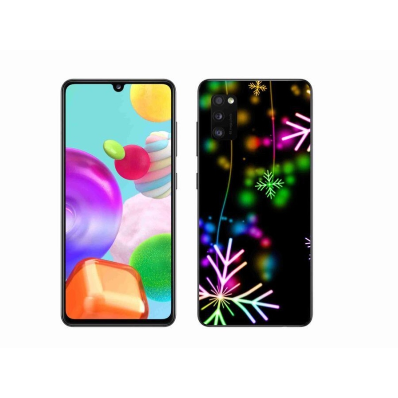Gelový kryt mmCase na mobil Samsung Galaxy A41 - barevné vločky