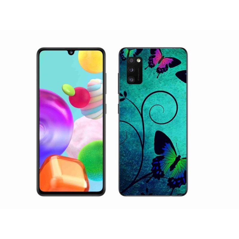 Gelový kryt mmCase na mobil Samsung Galaxy A41 - barevní motýli