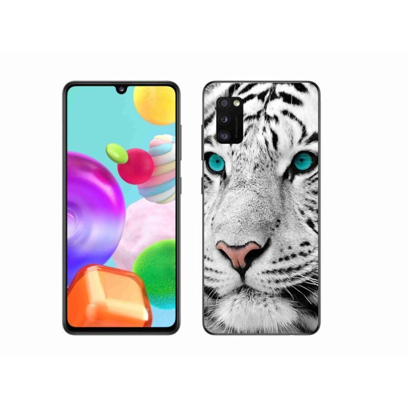 Gelový kryt mmCase na mobil Samsung Galaxy A41 - bílý tygr