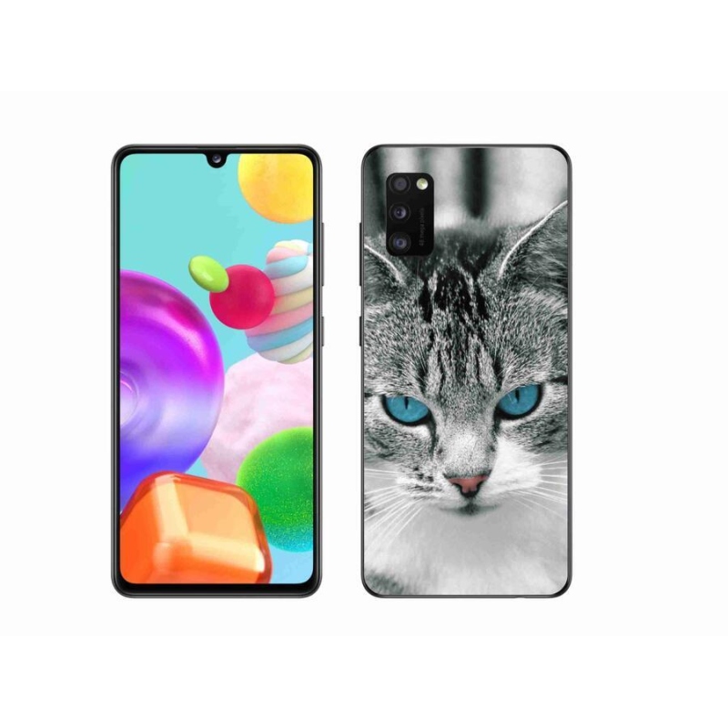 Gelový kryt mmCase na mobil Samsung Galaxy A41 - kočičí pohled 1