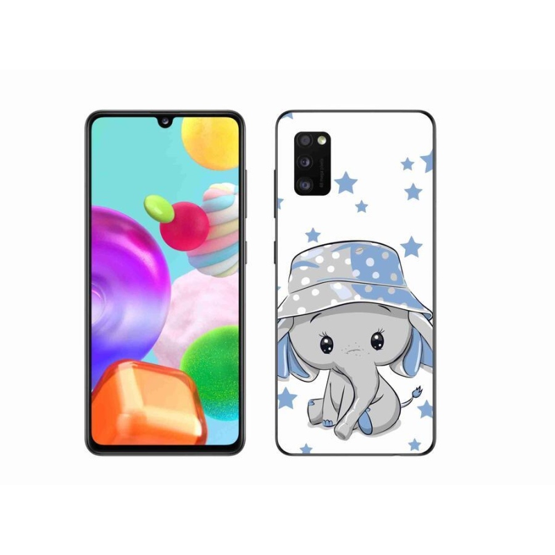 Gelový kryt mmCase na mobil Samsung Galaxy A41 - modrý slon