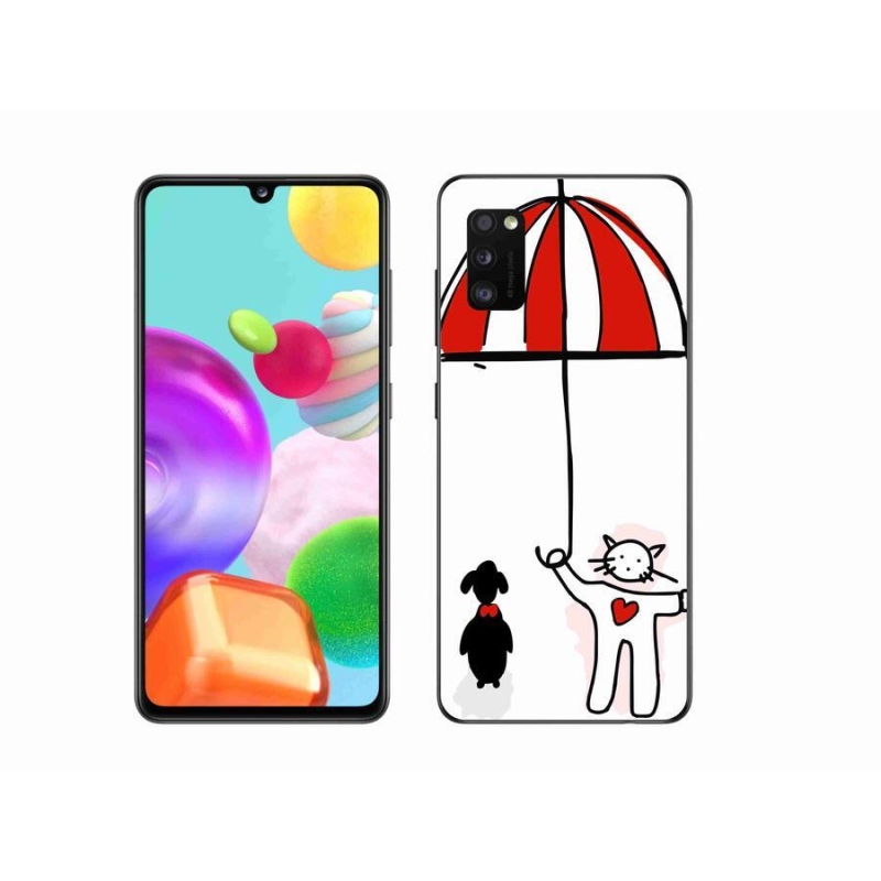 Gelový kryt mmCase na mobil Samsung Galaxy A41 - pejsek a kočička