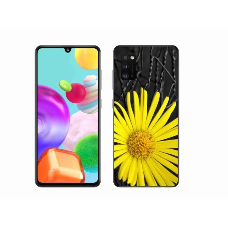 Gelový kryt mmCase na mobil Samsung Galaxy A41 - žlutá květina