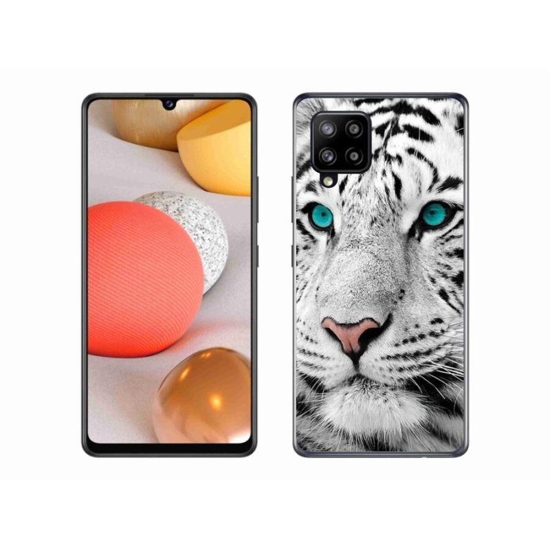 Gelový kryt mmCase na mobil Samsung Galaxy A42 5G - bílý tygr