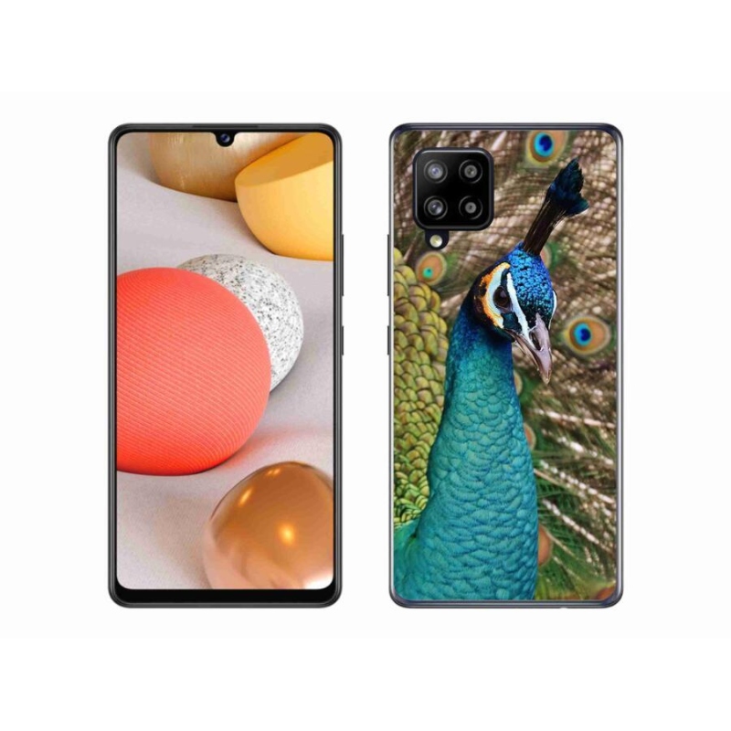 Gelový kryt mmCase na mobil Samsung Galaxy A42 5G - páv