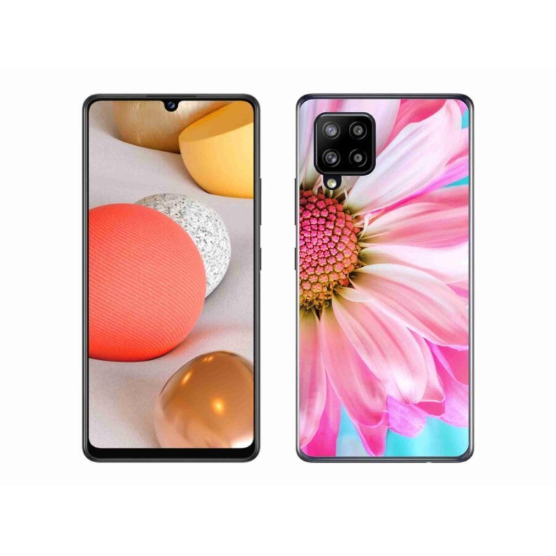 Gelový kryt mmCase na mobil Samsung Galaxy A42 5G - růžová květina