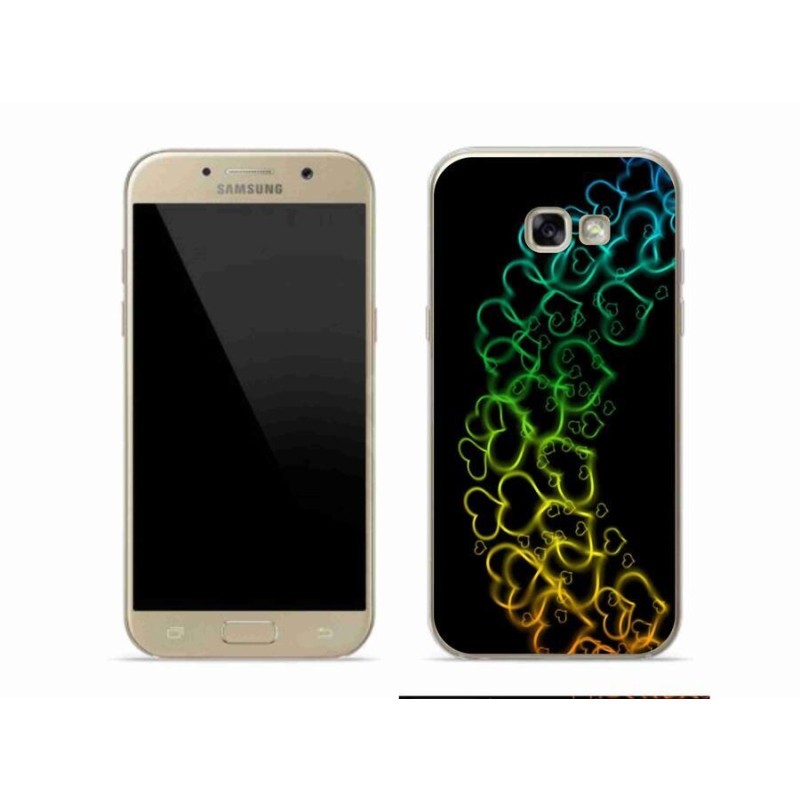 Gelový kryt mmCase na mobil Samsung Galaxy A5 (2017) - barevná srdíčka
