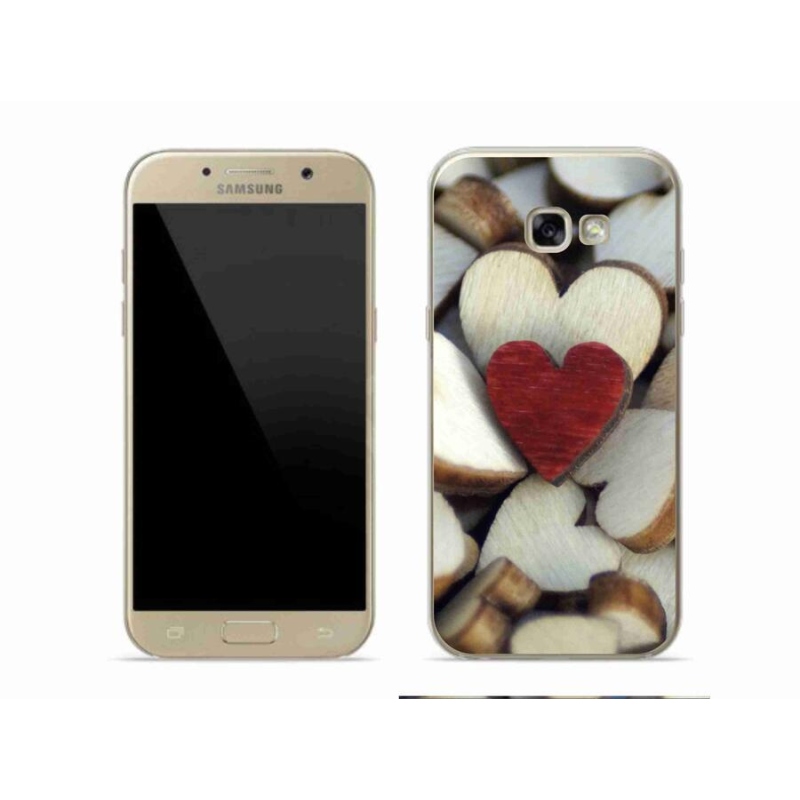Gelový kryt mmCase na mobil Samsung Galaxy A5 (2017) - gravírované červené srdce