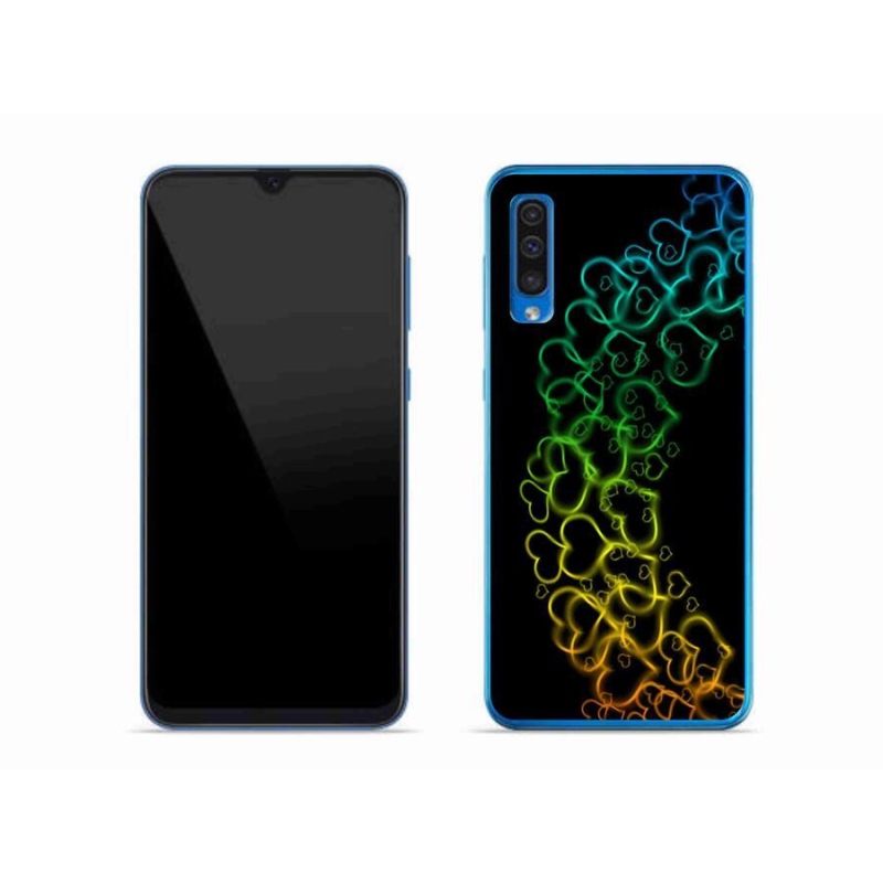 Gelový kryt mmCase na mobil Samsung Galaxy A50 - barevná srdíčka