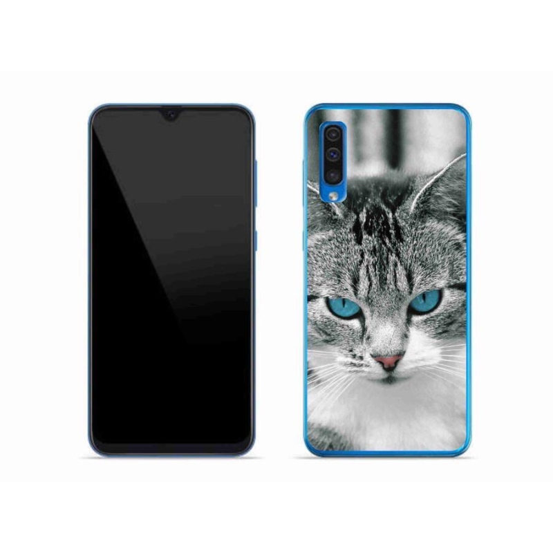Gelový kryt mmCase na mobil Samsung Galaxy A50 - kočičí pohled 1