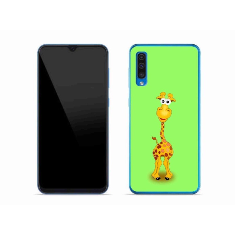Gelový kryt mmCase na mobil Samsung Galaxy A50 - kreslená žirafa
