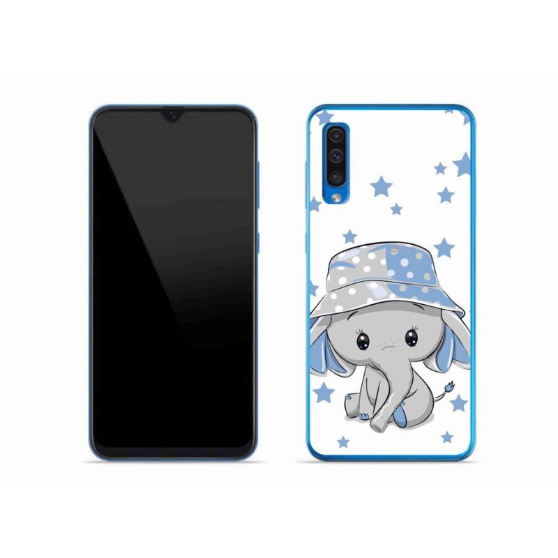 Gelový kryt mmCase na mobil Samsung Galaxy A50 - modrý slon