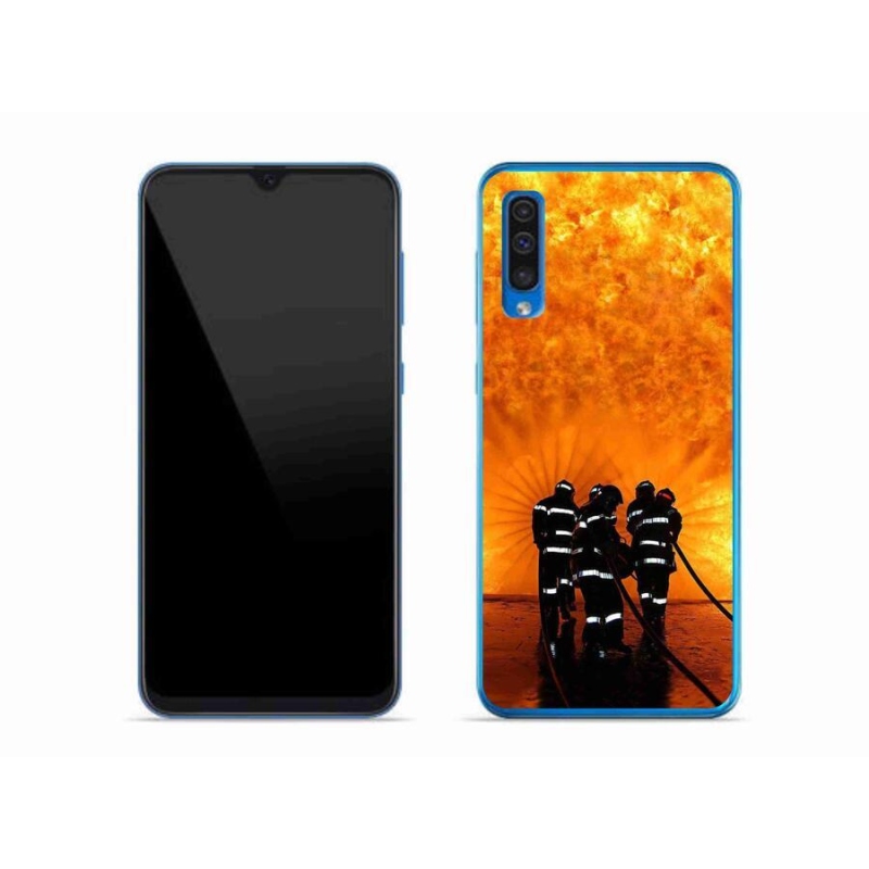Gelový kryt mmCase na mobil Samsung Galaxy A50 - požár