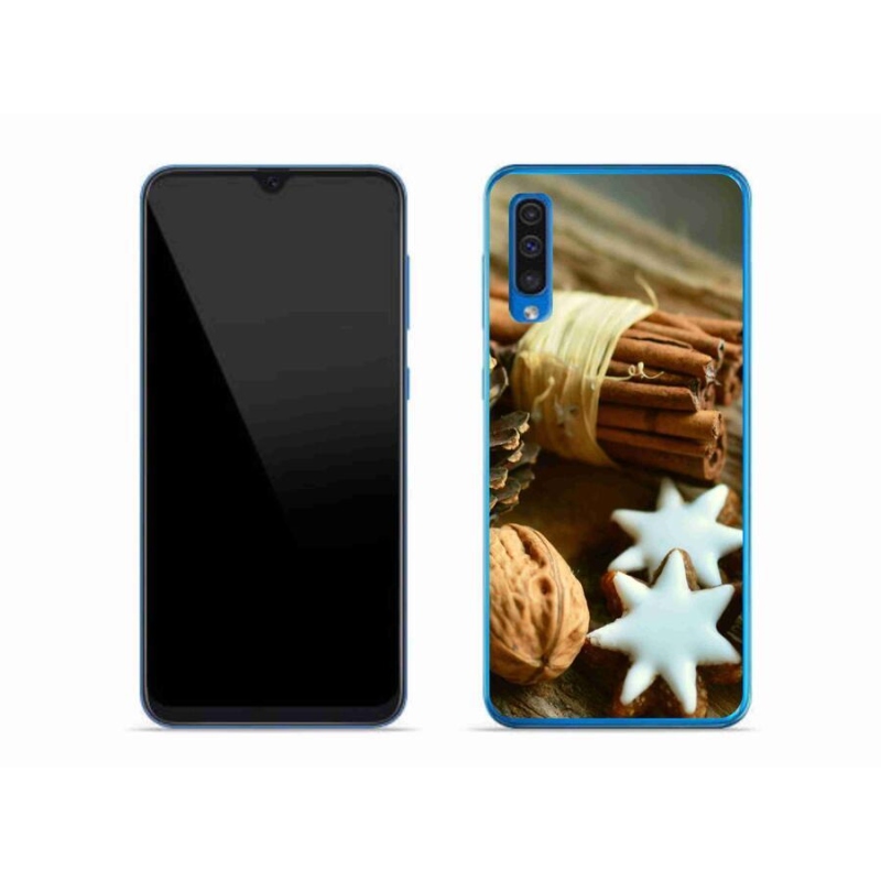 Gelový kryt mmCase na mobil Samsung Galaxy A50 - skořice a perníčky