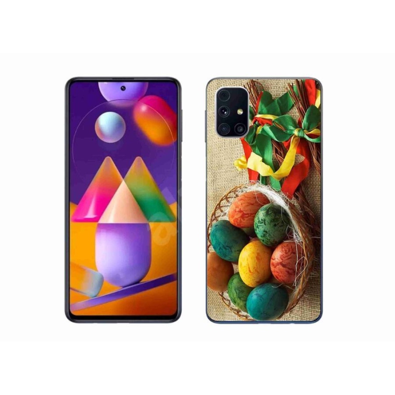 Gelový kryt mmCase na mobil Samsung Galaxy A51 5G - pomlázky a vajíčka