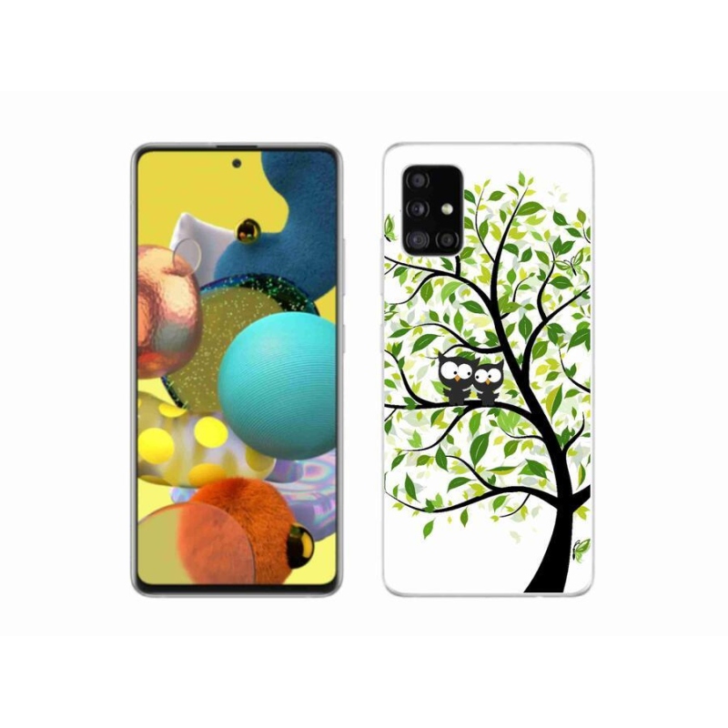 Gelový kryt mmCase na mobil Samsung Galaxy A51 5G - sovičky na stromě