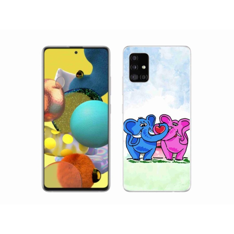 Gelový kryt mmCase na mobil Samsung Galaxy A51 5G - zamilovaní sloni