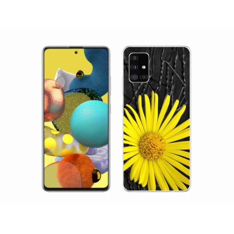 Gelový kryt mmCase na mobil Samsung Galaxy A51 5G - žlutá květina