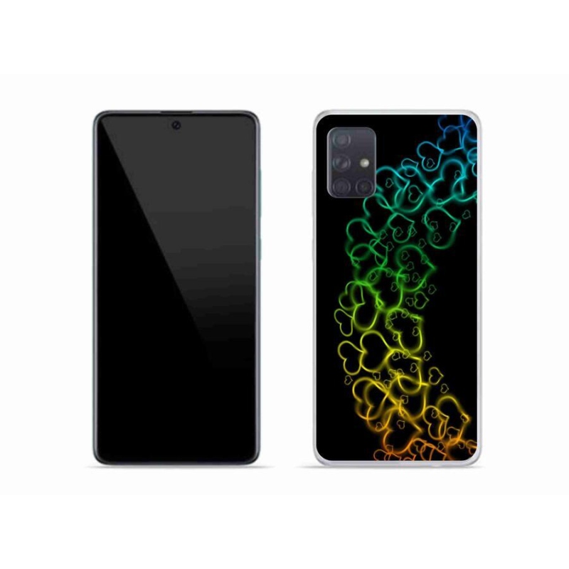 Gelový kryt mmCase na mobil Samsung Galaxy A51 - barevná srdíčka
