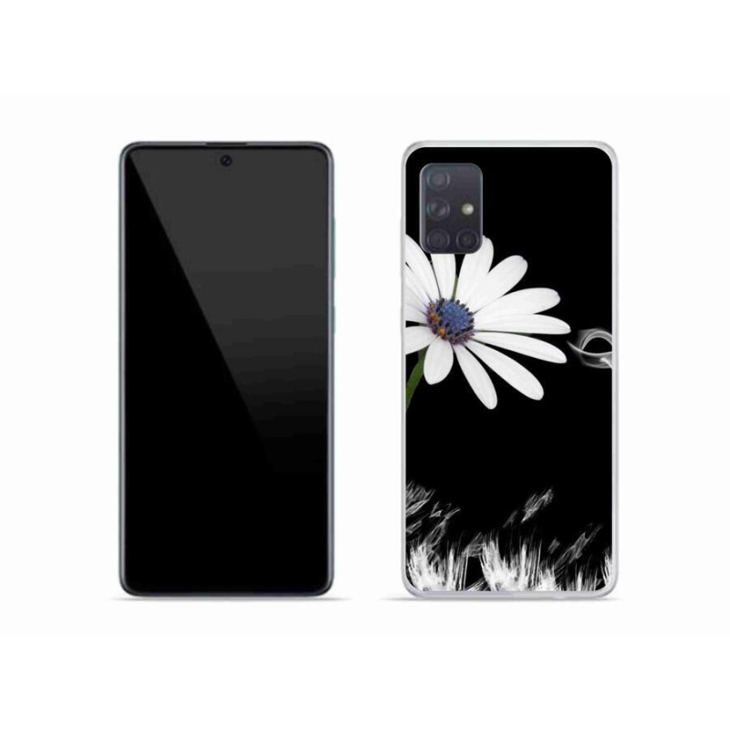 Gelový kryt mmCase na mobil Samsung Galaxy A51 - bílá květina