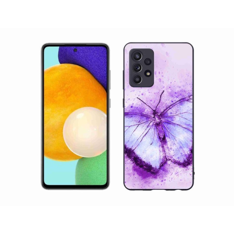 Gelový kryt mmCase na mobil Samsung Galaxy A52/A52 5G - fialový motýl