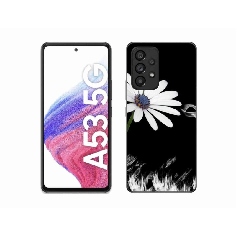 Gelový kryt mmCase na mobil Samsung Galaxy A53 5G - bílá květina