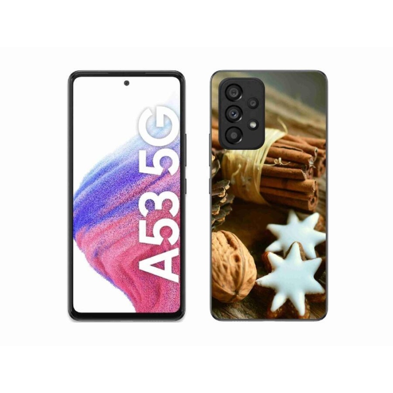 Gelový kryt mmCase na mobil Samsung Galaxy A53 5G - skořice a perníčky