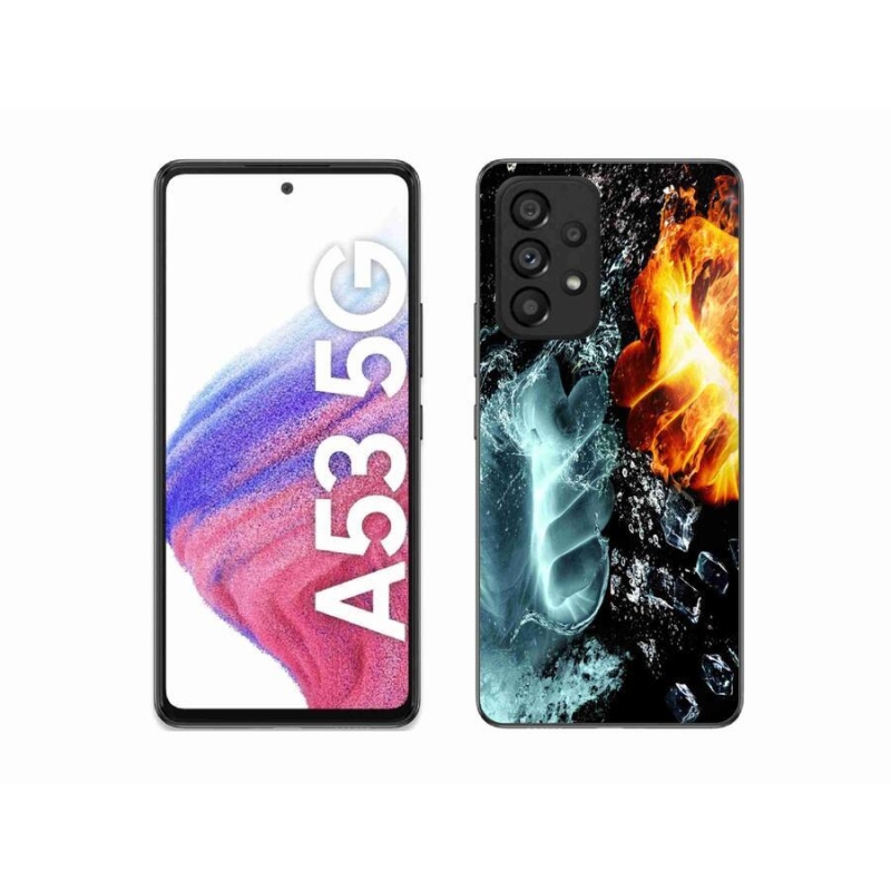 Gelový kryt mmCase na mobil Samsung Galaxy A53 5G - voda a oheň