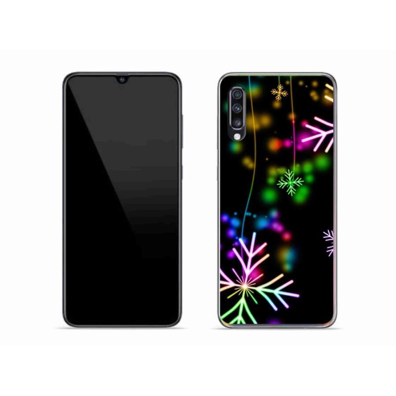 Gelový kryt mmCase na mobil Samsung Galaxy A70 - barevné vločky
