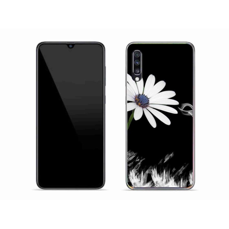 Gelový kryt mmCase na mobil Samsung Galaxy A70 - bílá květina