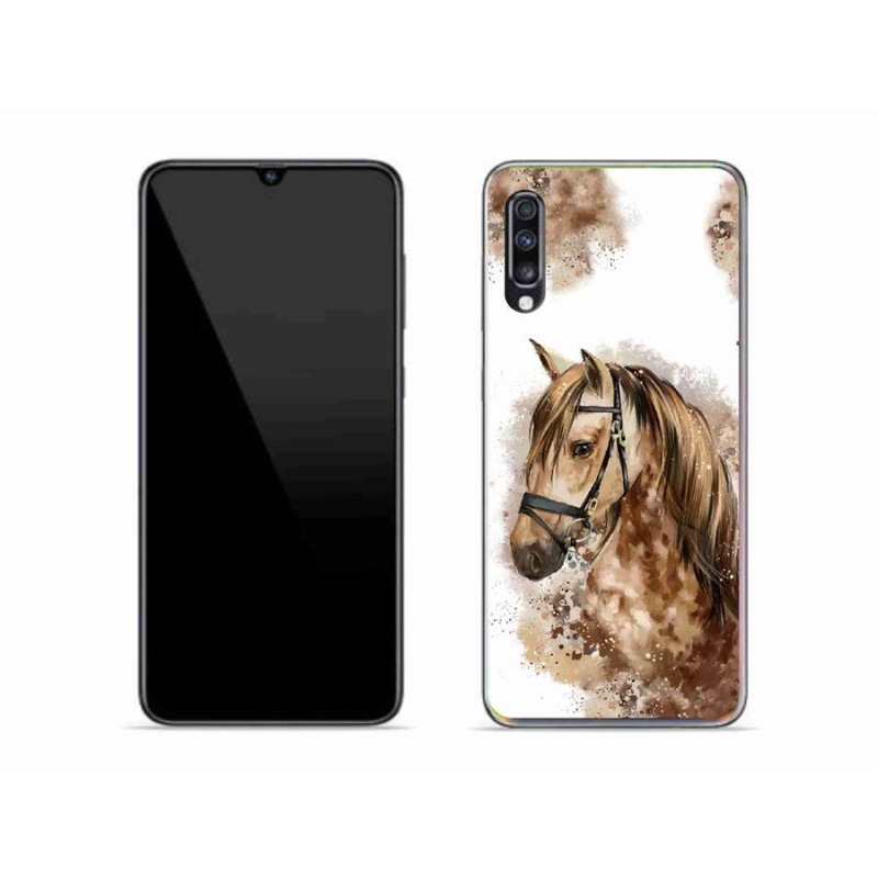 Gelový kryt mmCase na mobil Samsung Galaxy A70 - hnědý kreslený kůň