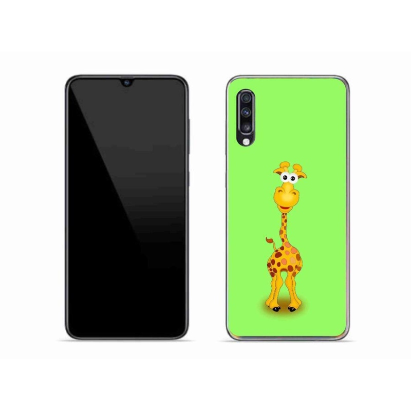 Gelový kryt mmCase na mobil Samsung Galaxy A70 - kreslená žirafa